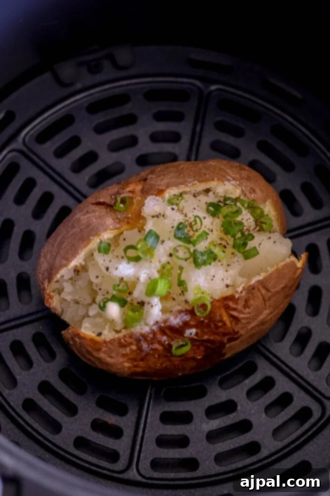 An air fryer baked potato recipe.