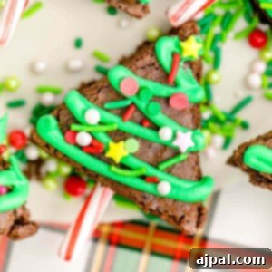 picture of christmas tree brownie on a plate