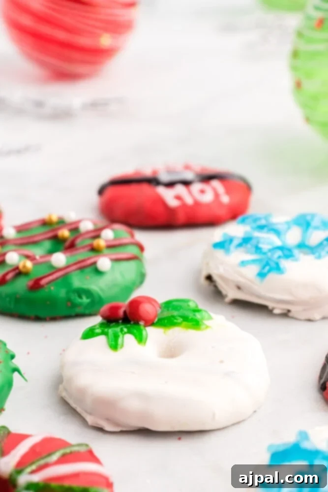 Effortless Christmas Wreath Cookies 15 A close-up of beautifully decorated Christmas wreath cookies, showcasing various designs and festive details, perfect for holiday celebrations.