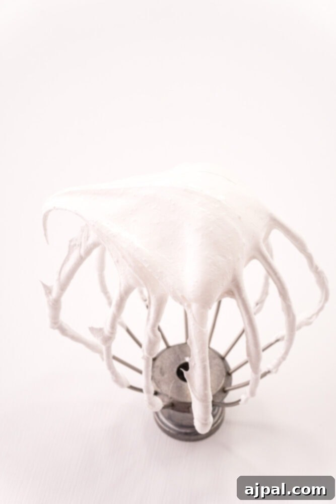 picture of whipped egg whites on a beater