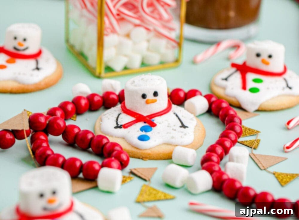Snowman Meltdown Cookies 28 picture of a melted snowman cookie on a table, showcasing its playful design and delicious appeal