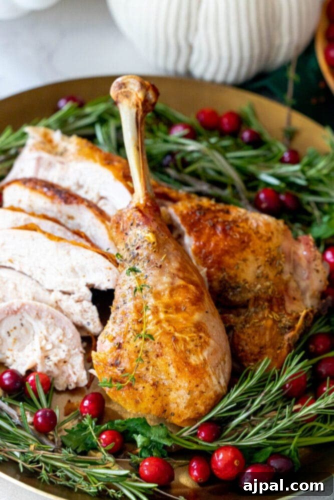 picture of a spatchcocked baked turkey on a baking sheet