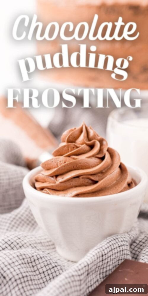 A bowl of luscious chocolate frosting, ready to be spread