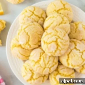 picture of lemon cake mix cookies on a plate