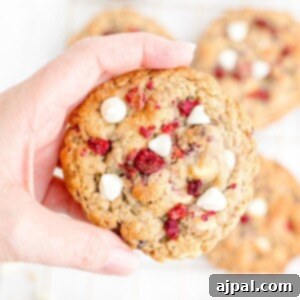 White Chocolate Raspberry Oatmeal Cookies recipe picture
