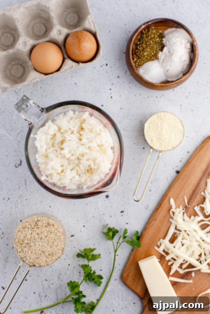 picture of arancini ingredients on a table