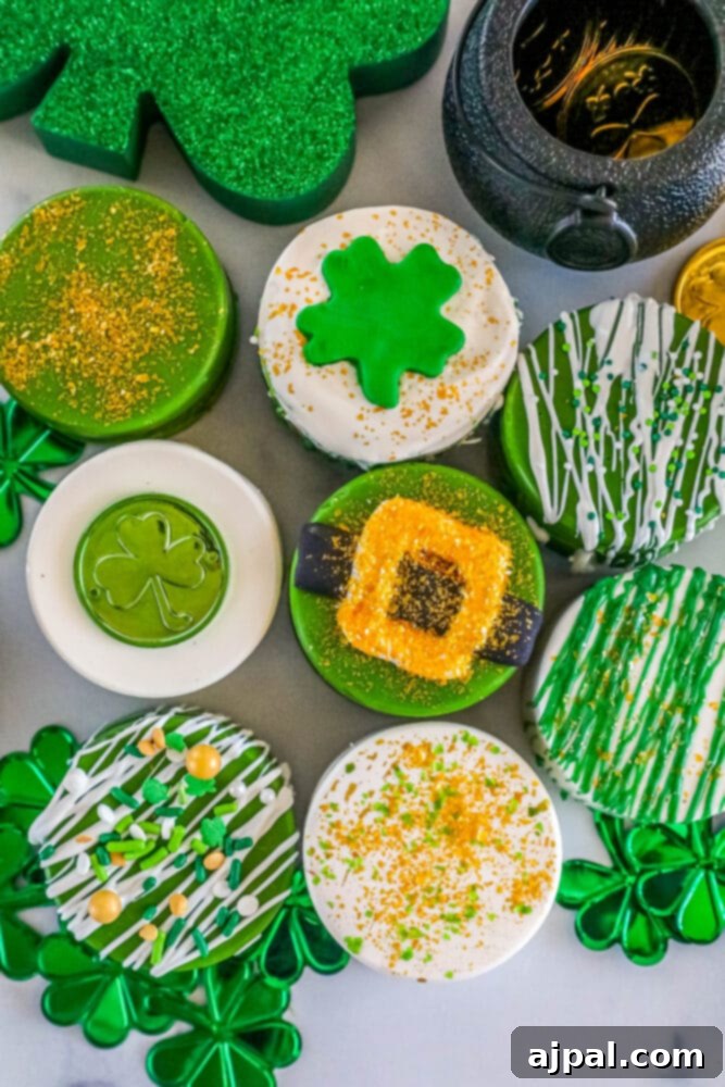St. Patrick’s Day cookies featuring festive leprechaun Oreos.