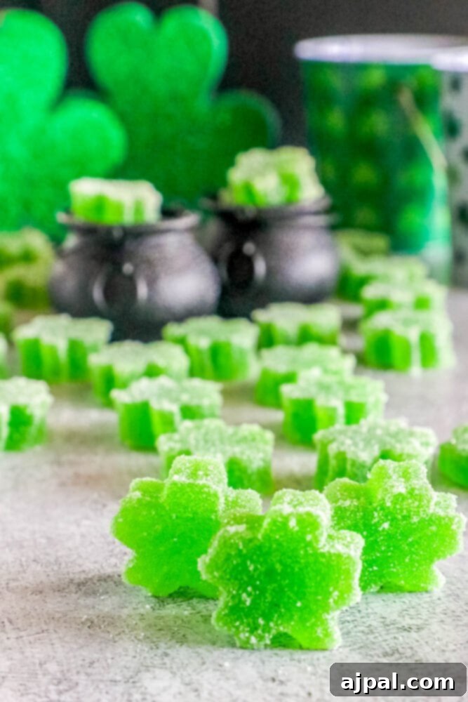 picture of green shamrock gummies