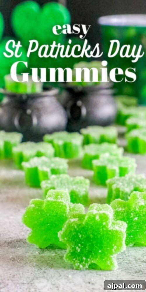 picture of shamrock gummies on a table