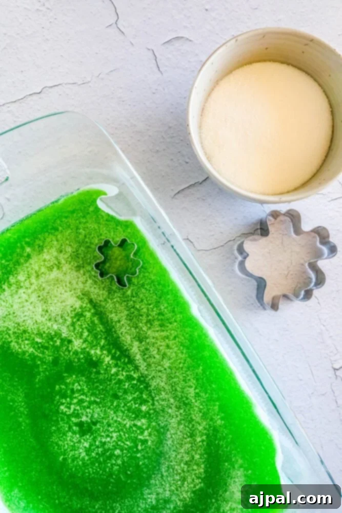 picture of shamrock cookie cutter in jello 