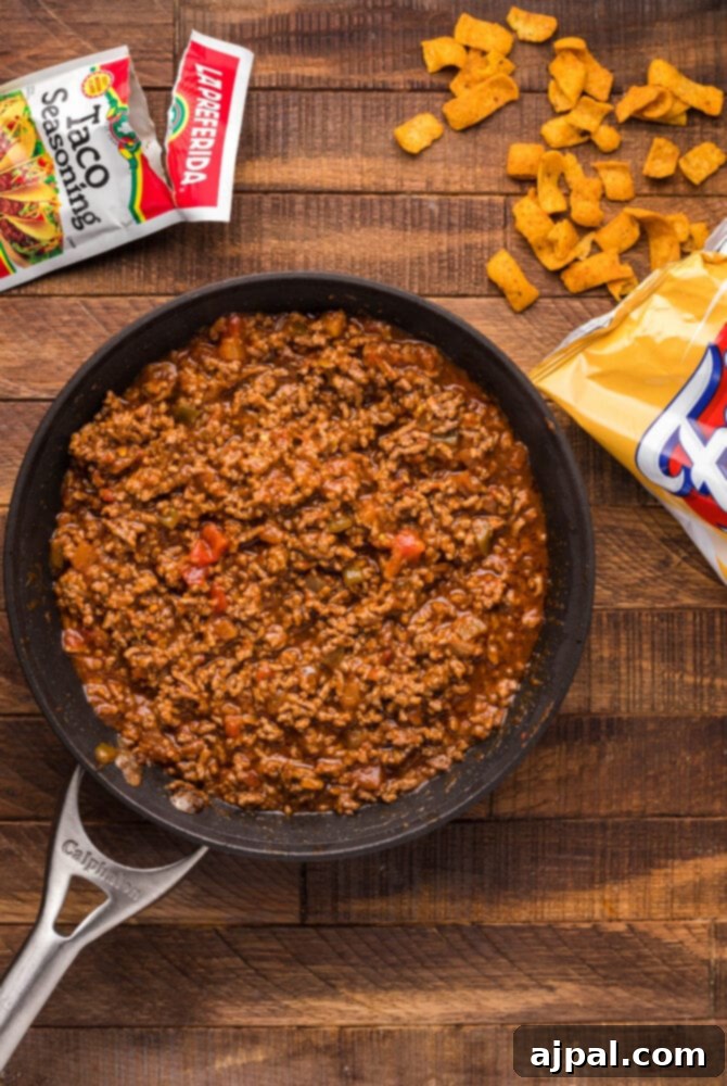 seasoned ground beef in a pan
