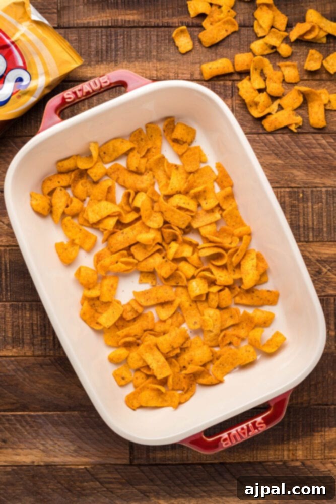 fritos in a casserole dish