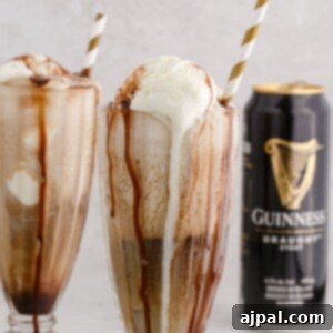 Guinness float in a glass