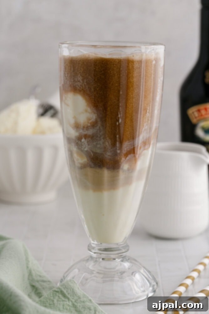 Guinness Baileys Float Delight 8 A glass full of Guinness and Baileys