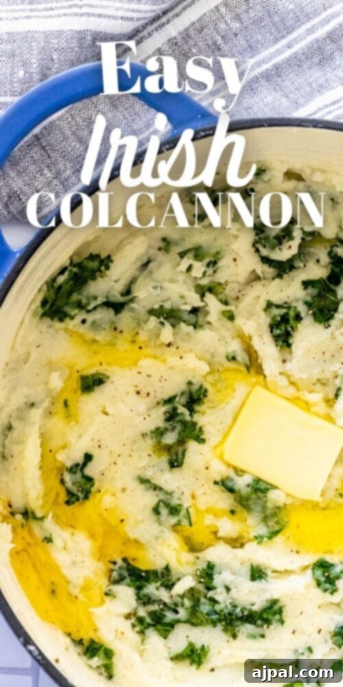 mashed potato and kale irish colcannon in a blue dutch oven