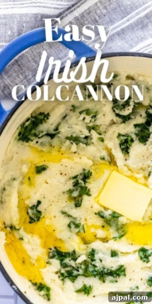 mashed potato and kale irish colcannon in a blue dutch oven