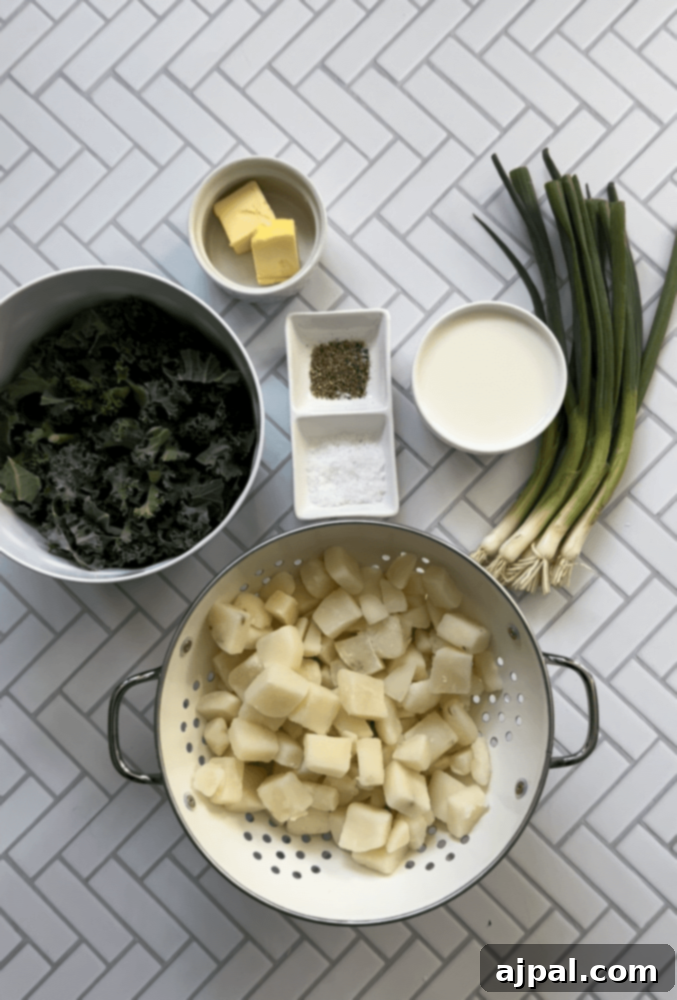 picture of potatoes milk and seasonings on a table