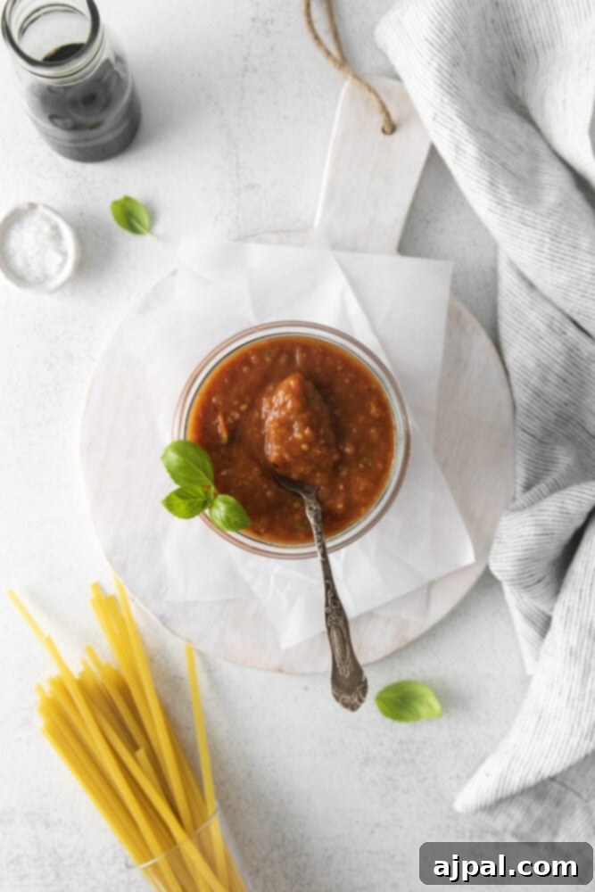 Deep Roasted Tomato Marinara 3 A plate of perfectly cooked meatballs generously coated in rich roasted tomato marinara sauce.