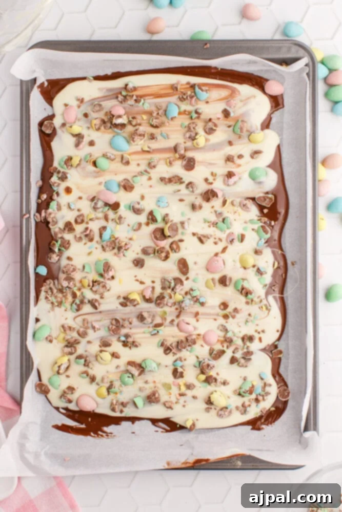 chocolate layered with m&ms on it