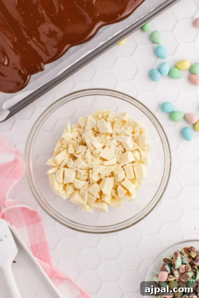 white chocolate granules