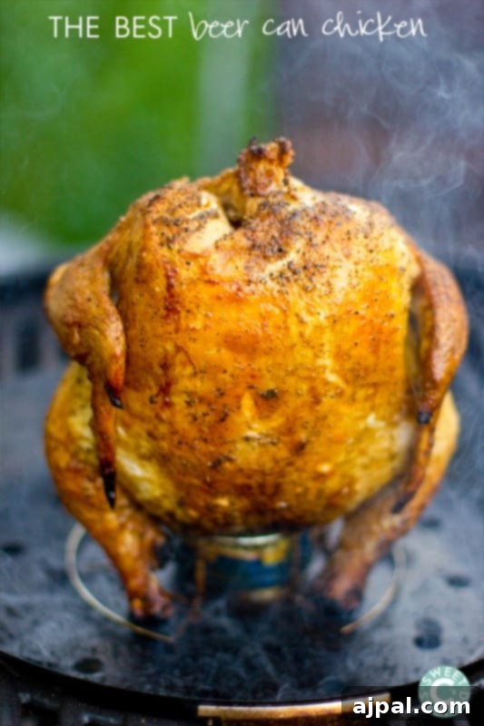 cooked beer can chicken in a cast iron pan 