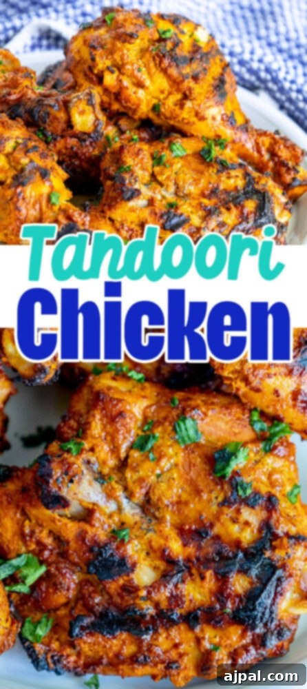picture of grilled tandoori chicken on a plate with sliced green onions