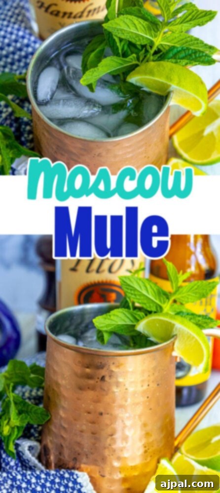 Moscow Mule Zesty Ginger Delight 7 An easy Moscow Mule cocktail, elegantly presented in a copper mug with fresh limes and mint, artfully arranged on a table.