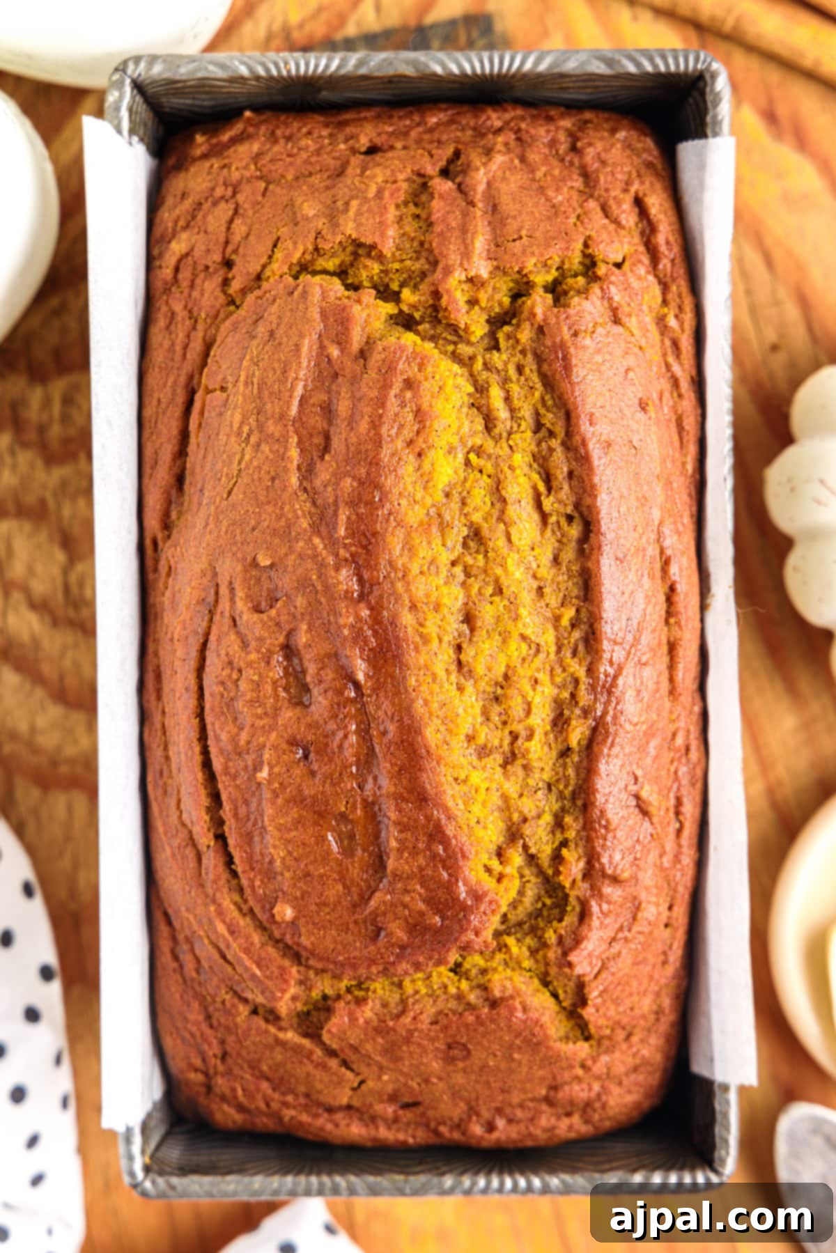 Moist Spiced Pumpkin Loaf 2 A freshly baked loaf of delicious pumpkin bread.