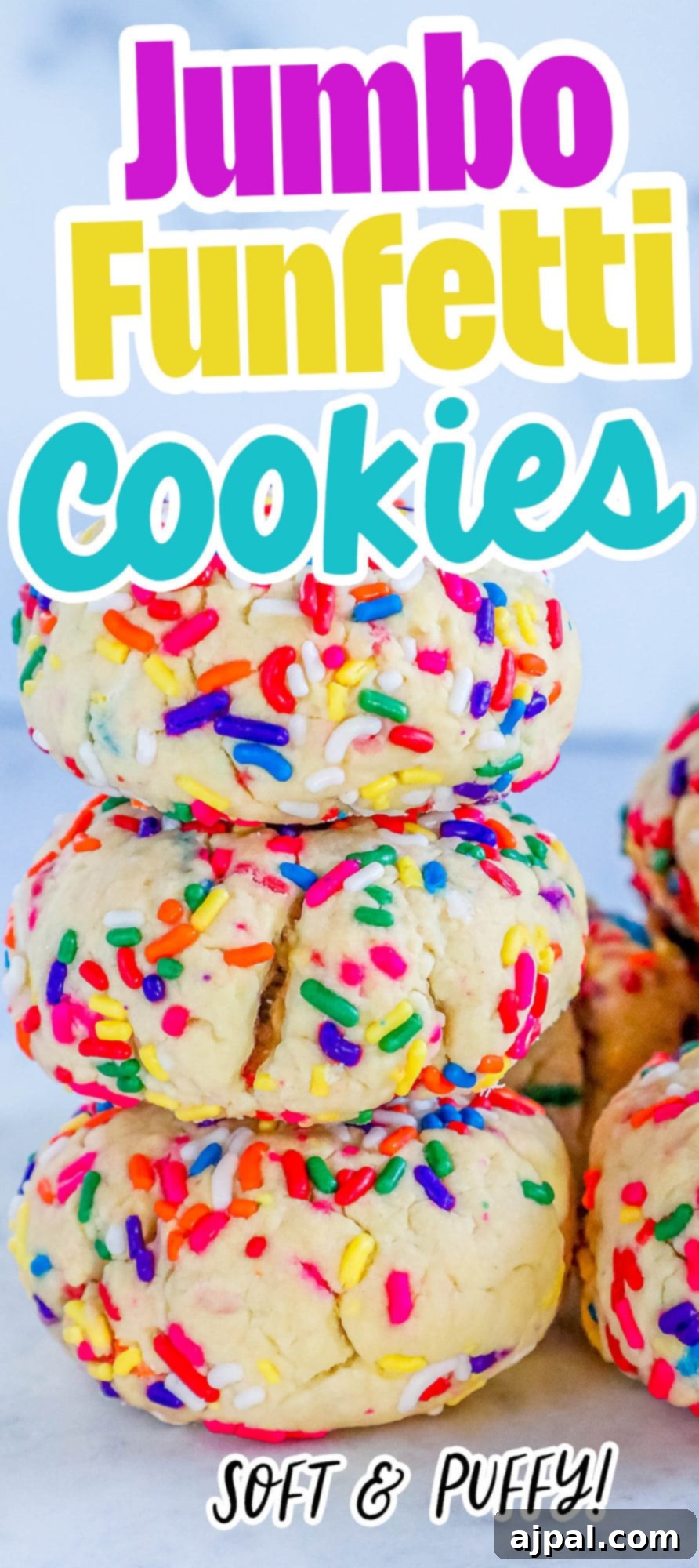 Mega Sprinkle Celebration Cookies 15 Jumbo funfetti cookies soft and fluffy.