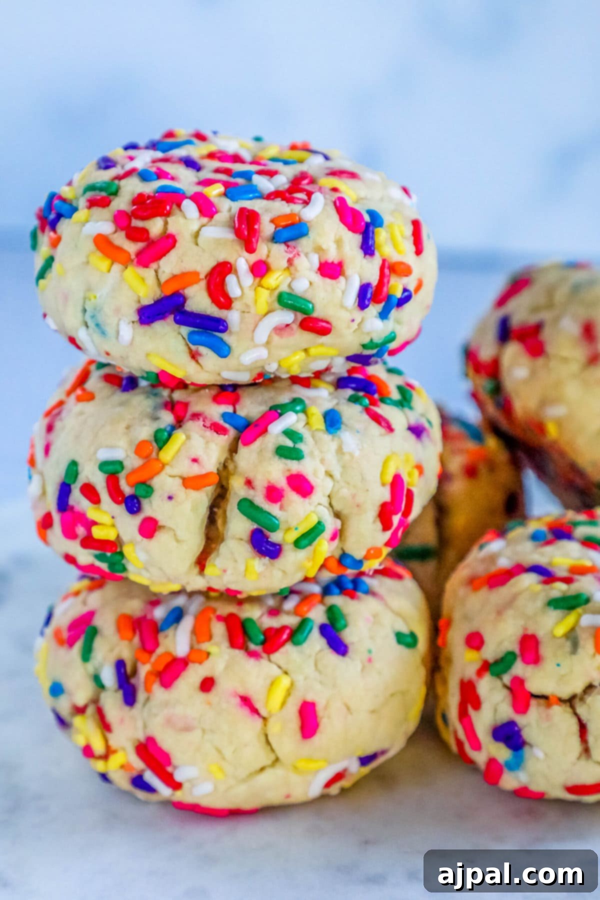 Mega Sprinkle Celebration Cookies 4 Stacked Jumbo Funfetti Cookies.