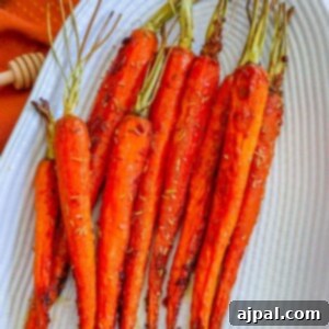 picture of honey roasted garlic carrots on a plate
