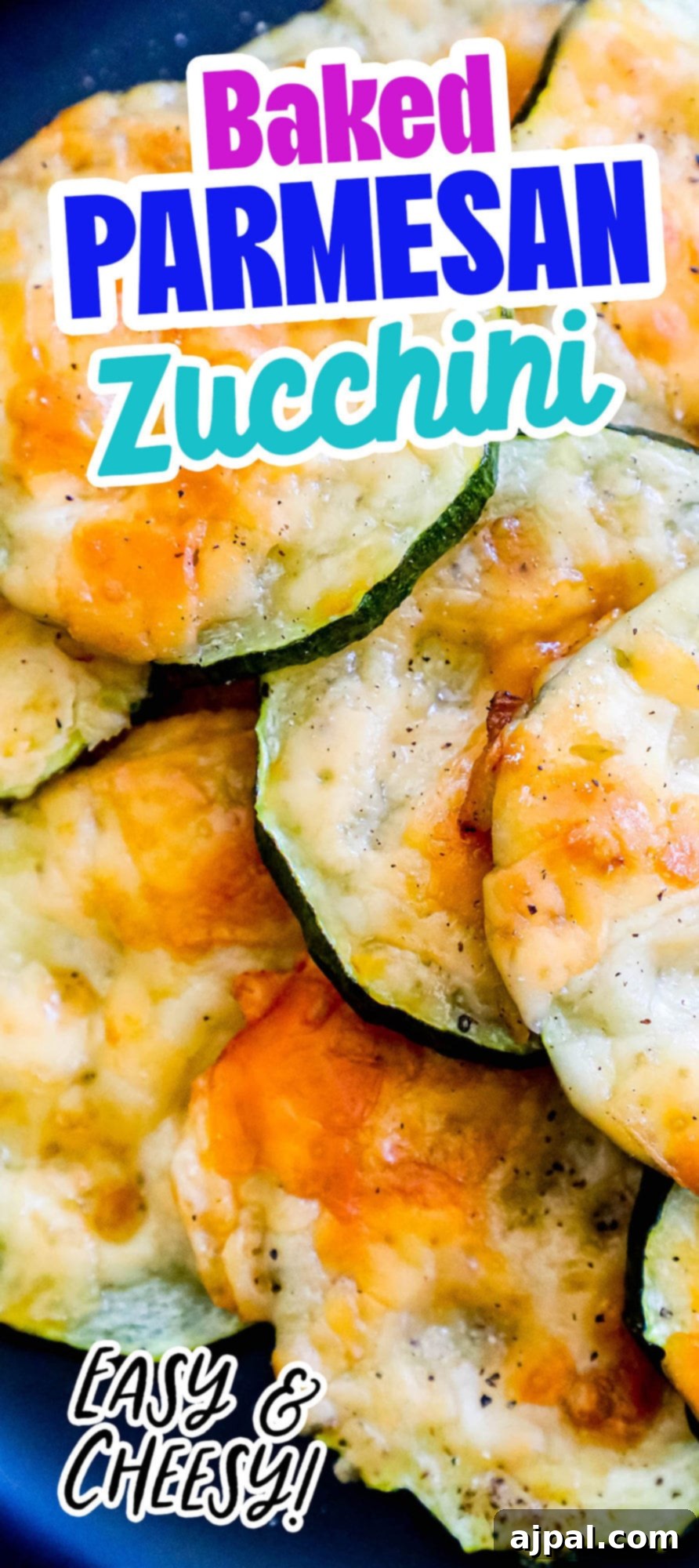 Parmesan Crusted Zucchini 9 picture of sliced baked zucchini topped with cheese