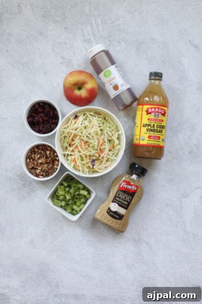 Sweet and Crunchy Cranberry Pecan Salad 4 picture of cranberry salad ingredients on a table