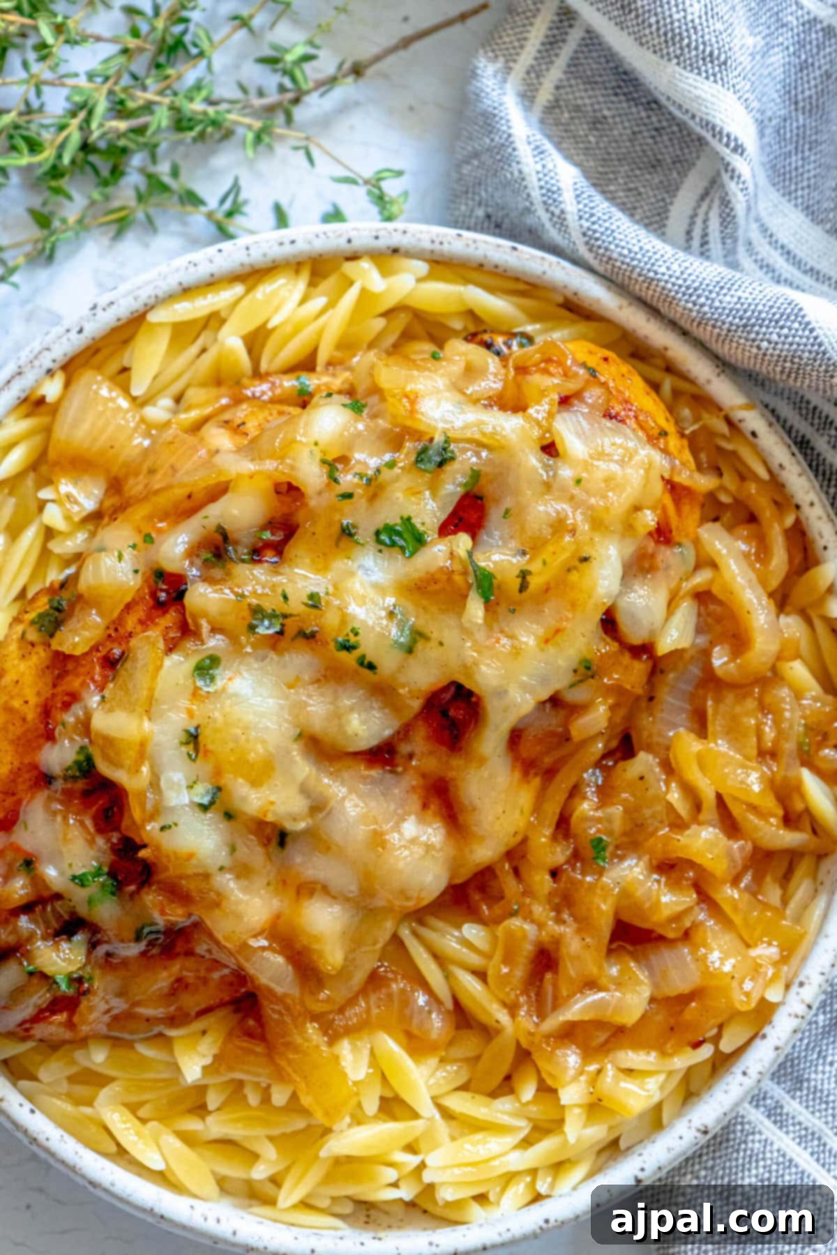 Classic French Onion Chicken Breasts 11 chicken breast with melted cheese and french onions