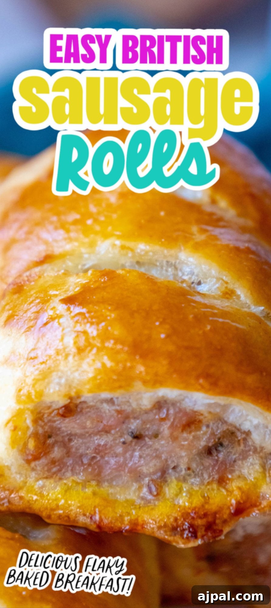 Classic English Sausage Rolls 13 A comprehensive image detailing the ingredients and steps for making easy British sausage rolls.