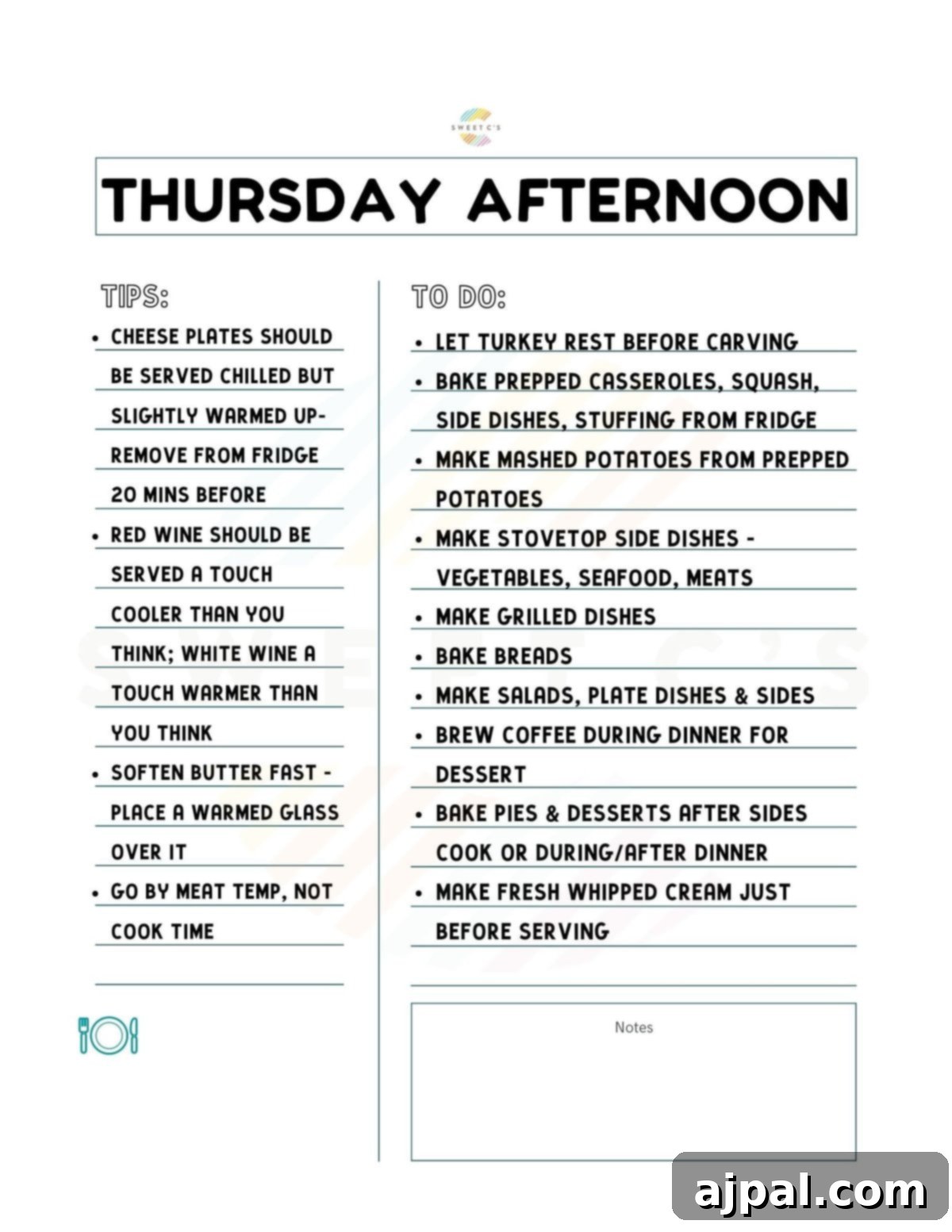 A comprehensive printable Thanksgiving planning checklist to track all your holiday preparations from start to finish.