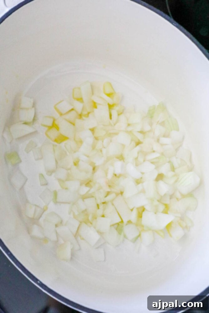 onions in a pan with olive oil