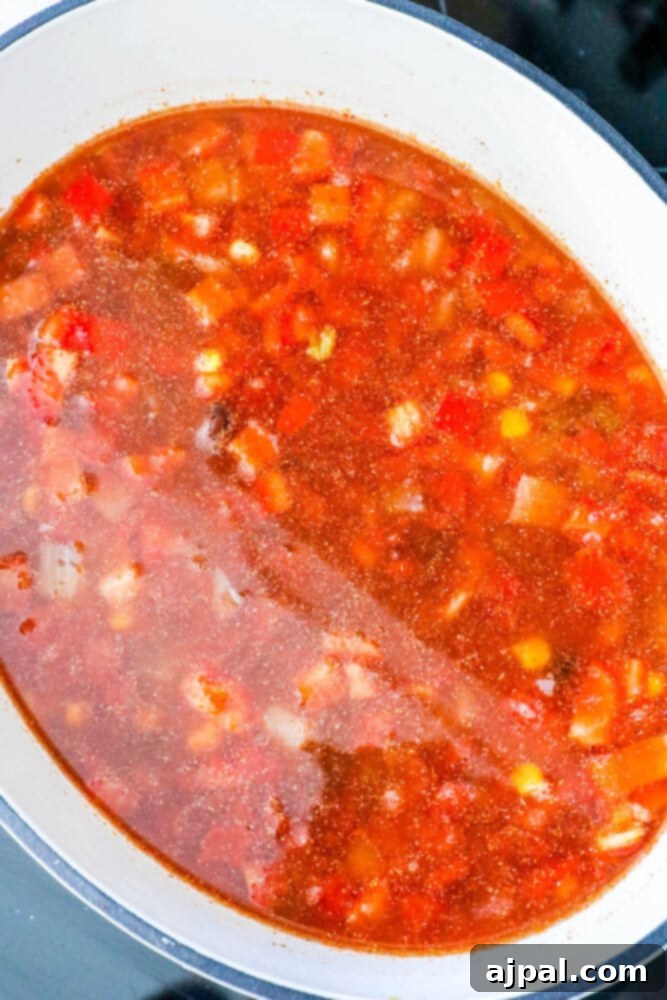 taco soup in a pot