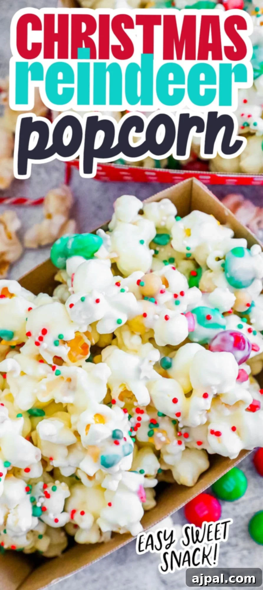 A tall, eye-catching Pinterest graphic featuring delicious chocolate popcorn with sprinkles, perfect for sharing.
