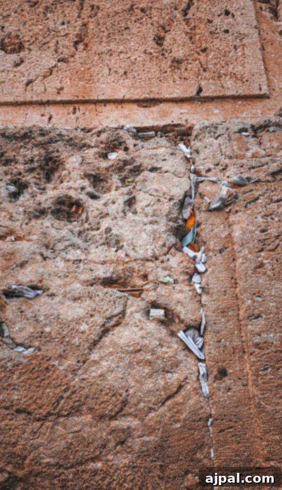 Authentic Jerusalem Salad 16 Countless prayer notes tucked into the ancient cracks of the Western Wall, a powerful symbol of faith.