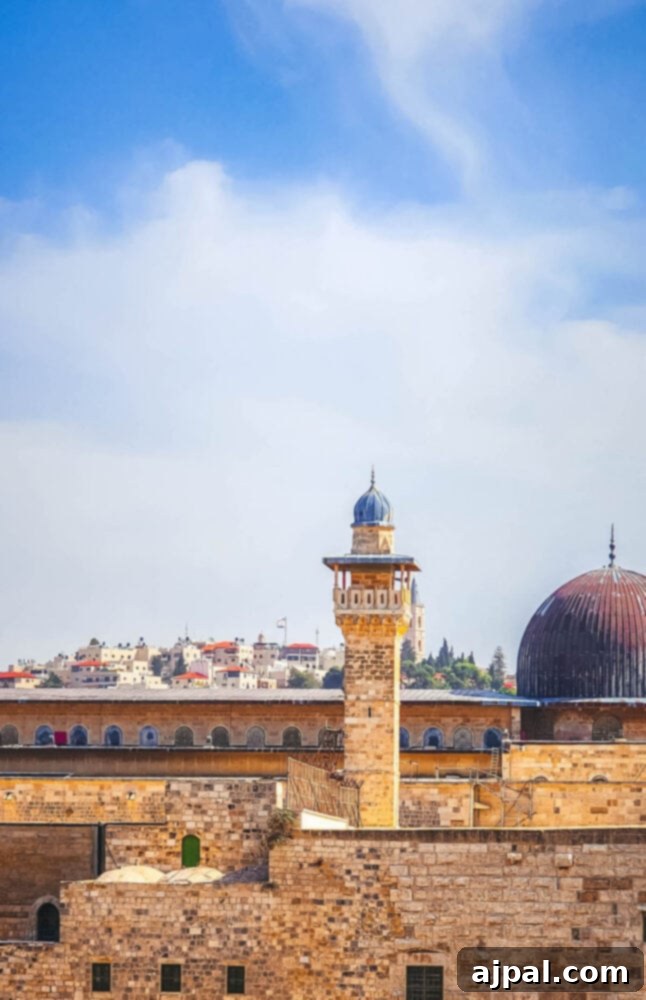 Authentic Jerusalem Salad 7 The stunning Dome on the Rock with the Western Wall visible in the foreground, showcasing Jerusalem's rich history.
