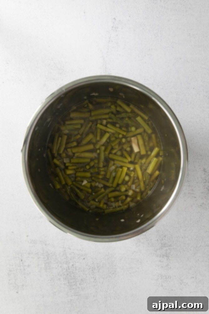 Velvety Instant Pot Asparagus Soup 8 cooked asparagus in an instant pot