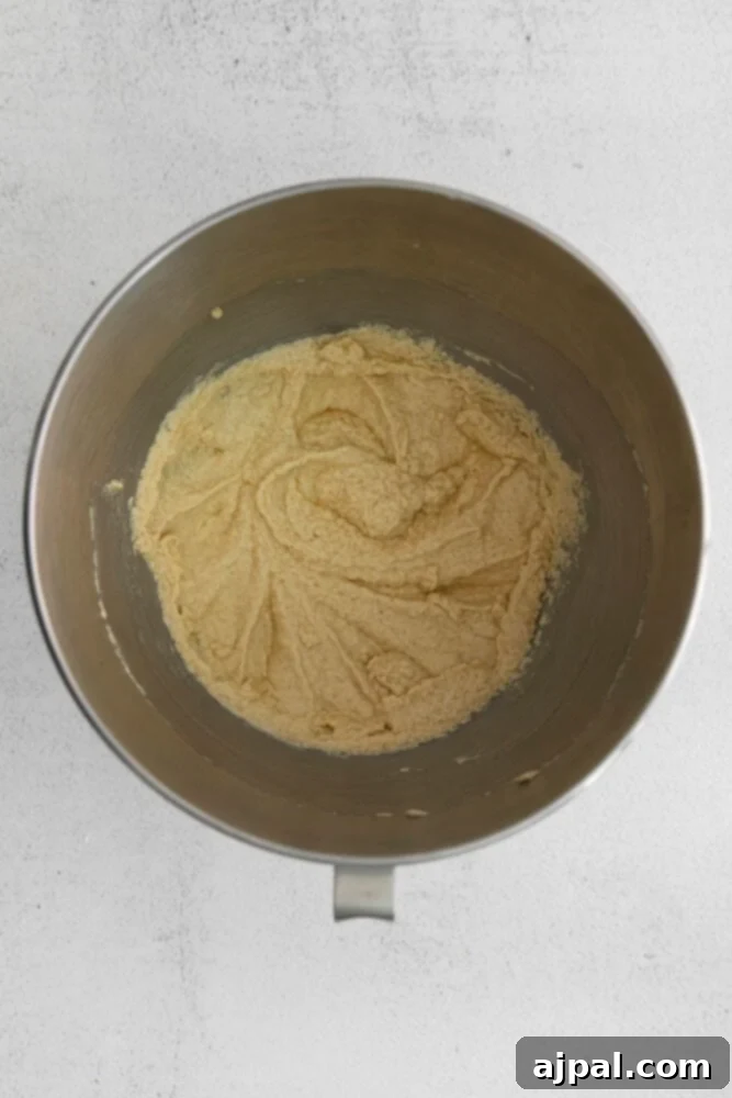 Artisan Maple Pecan Biscotti 6 A metal mixing bowl with batter for easy baked maple pecan biscotti