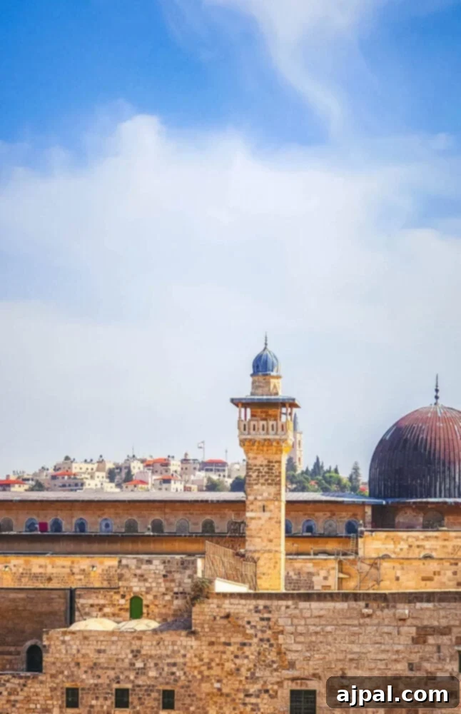 Dome on the Rock with the western wall in the foreground