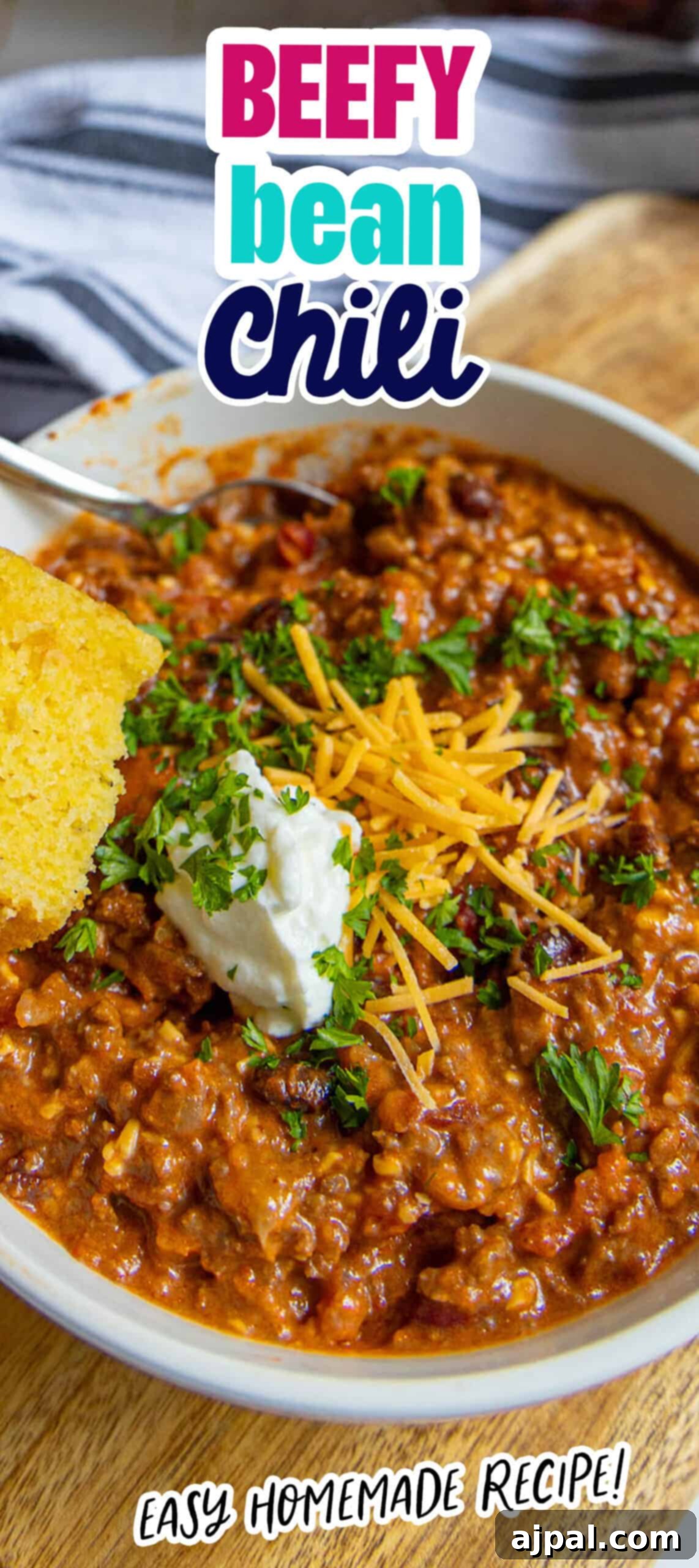 No-Fuss Hearty Beef and Bean Chili 10 Beefy bean chili on a white plate.