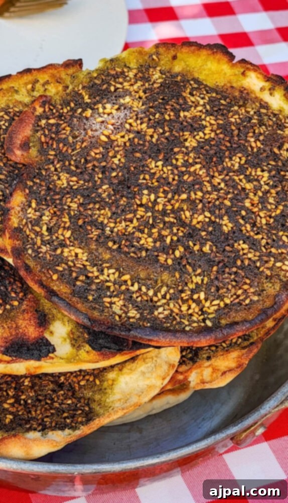 toasted zaatar pita