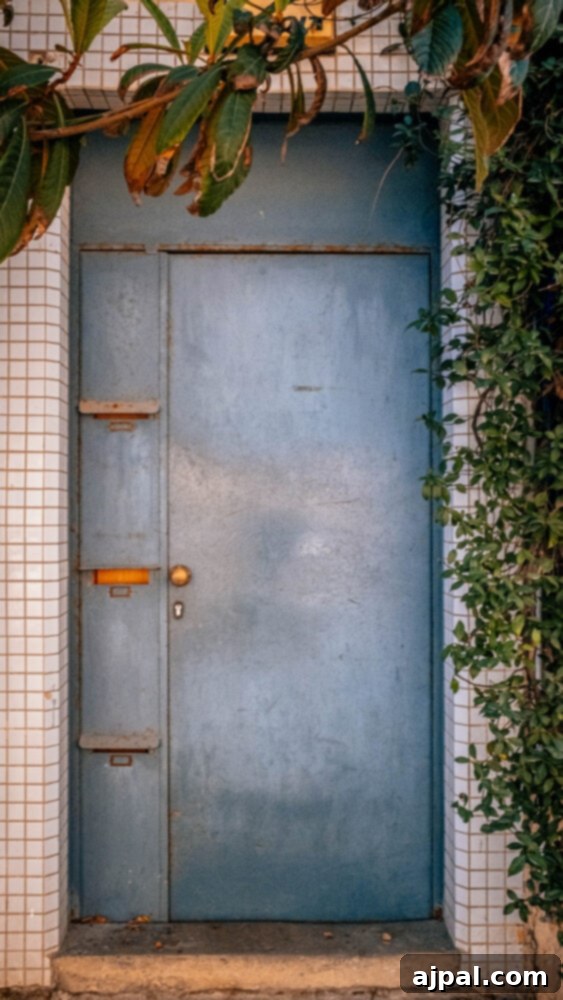 blue door in jaffa israel 