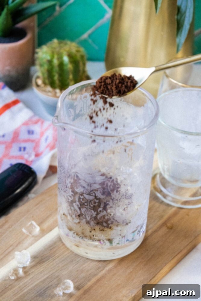 instant coffee being poured into caraffe