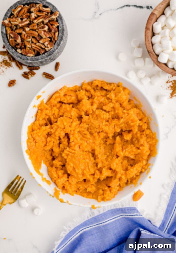 Golden Sweet Potato Delight 6 bowl of mashed sweet potatoes