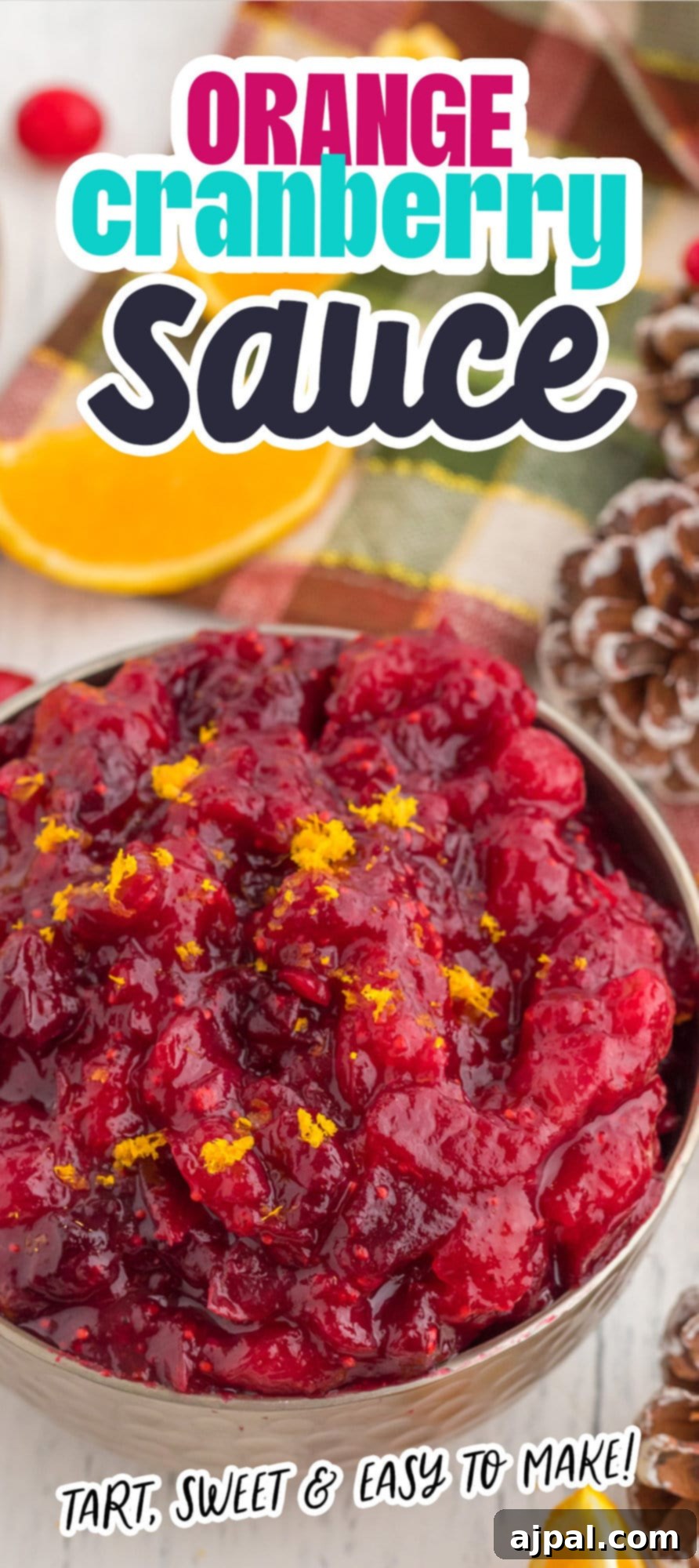 cranberry sauce with orange zest in a bowl on a table